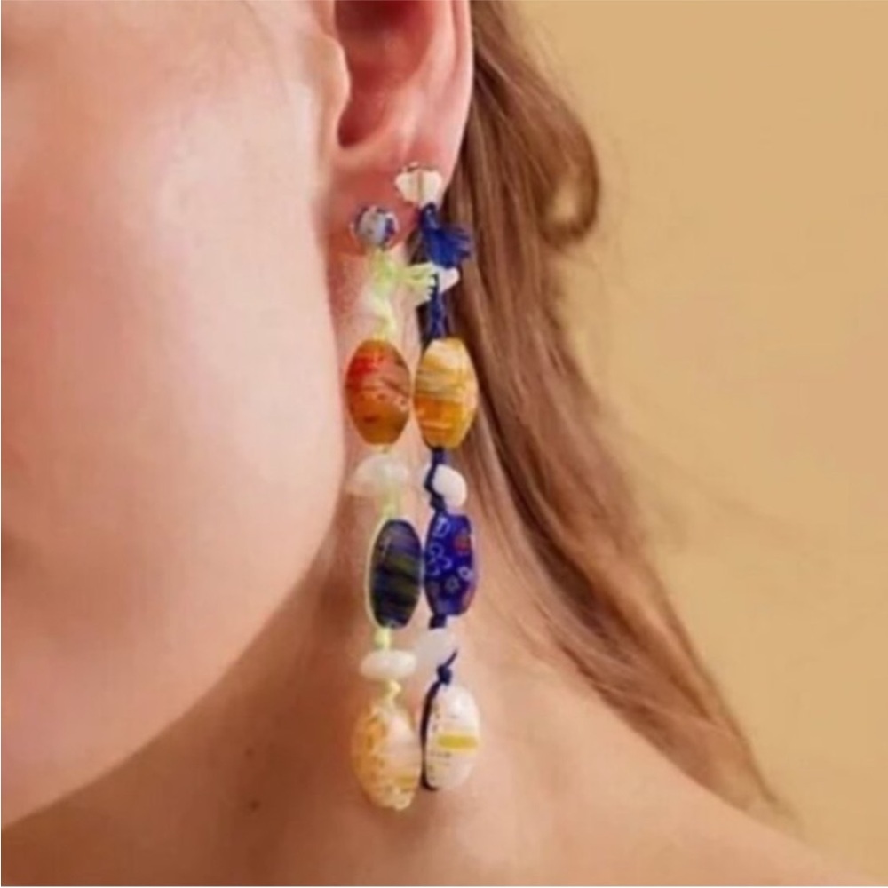NWT Free People | Women’s Multicolor Beaded Neon String Ariana Ott Earrings, OS